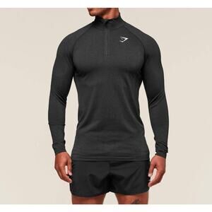 Gymshark Vital Long Sleeve 1/4 Zip Slim Fit Gray Size M Lightweight Sweatshirt